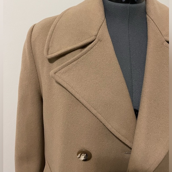 VINTAGE Lakeland 100% Pure Wool Trench Coat, Tan, Size 40 - Picture 3 of 12